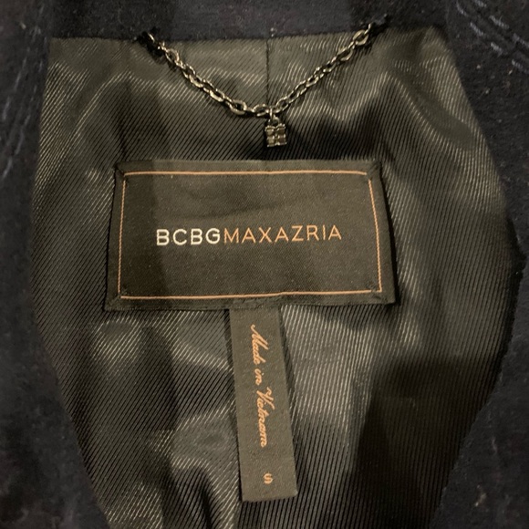 Navy Blue BCBGMAXAZRIA Ruffled Short Coat - Picture 4 of 6